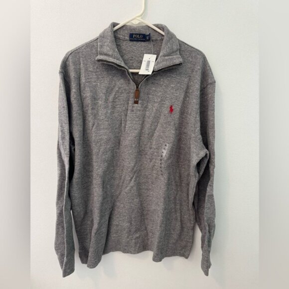 NWT Polo Ralph Lauren Men's Gray Quarter-Zip Pullover Sweater Size XL - Picture 1 of 5